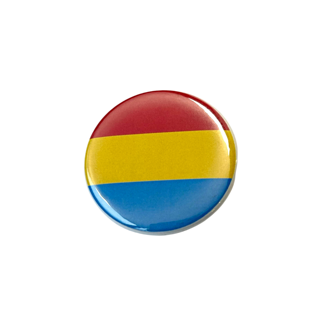Round pin with Pansexual Pride flag