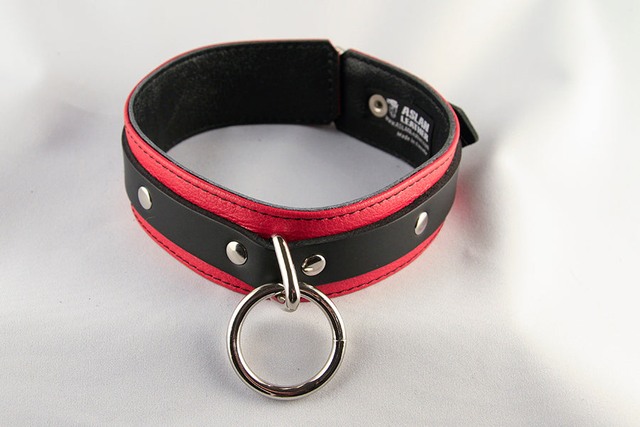 Red and black collar with black inner