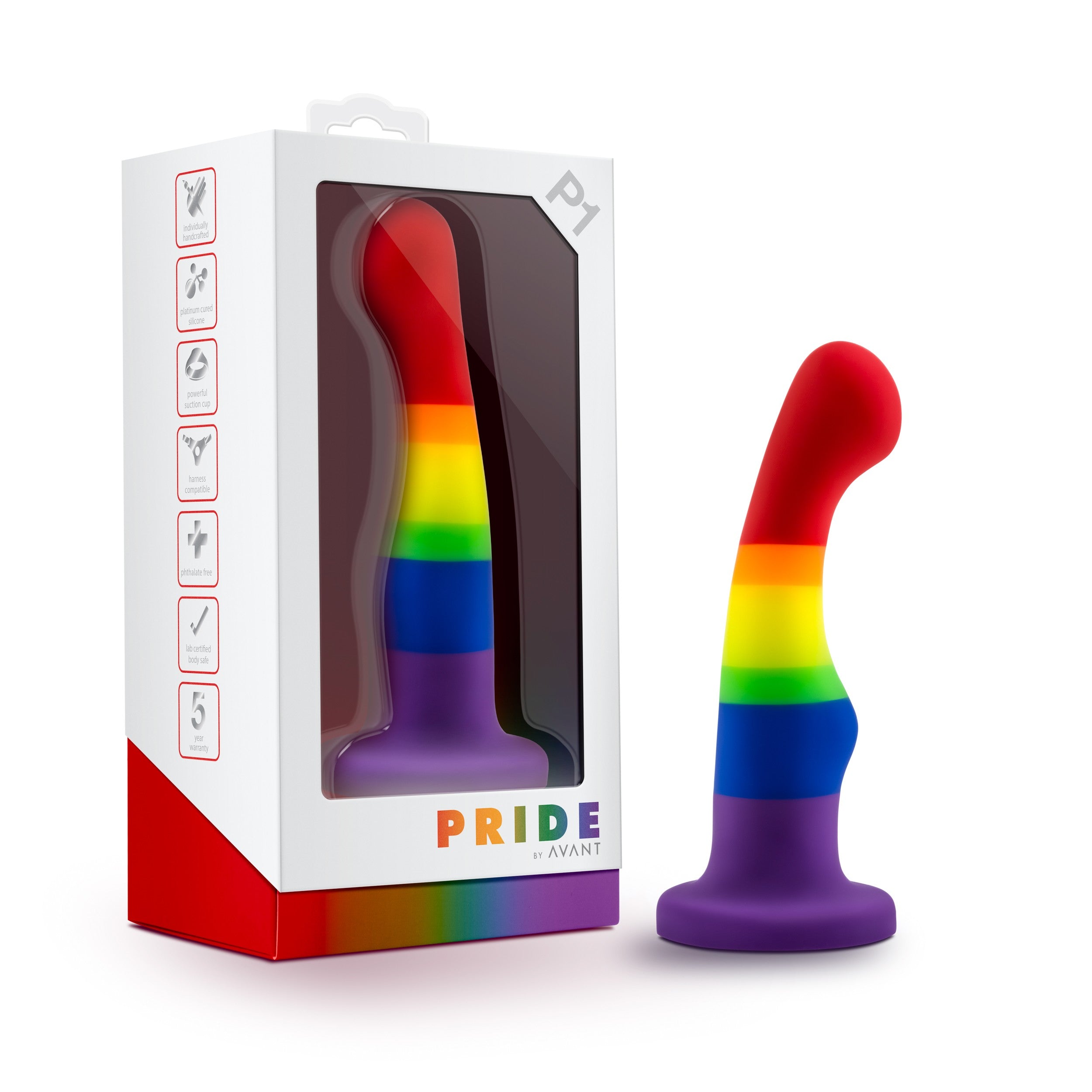 Freedom dildo next to packaging