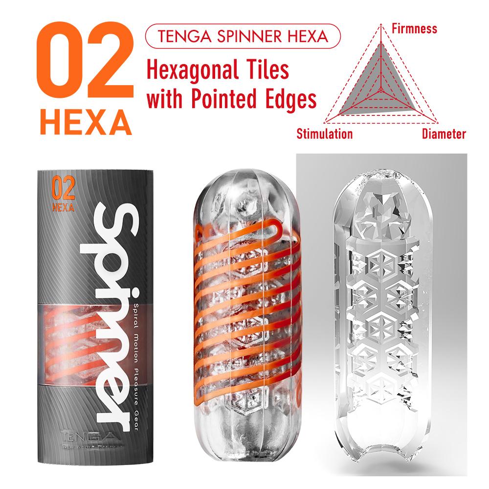Tenga Spinner Hexa with close-up of inner pattern