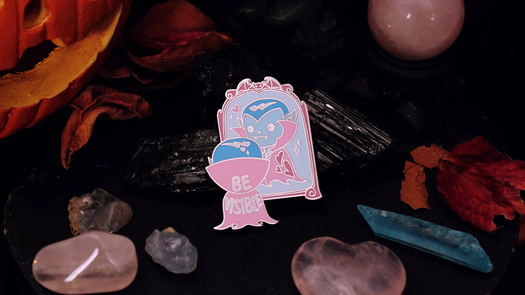 Be Visible Trans Vampire Pin