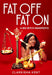 Red background with a Black woman on the front sitting while holding an apple and a scale with food on it infront of her. There is white text that reads "Fat Off Fat On, a big bitch manifesto" and on the bottom of the page reads "Clarkisha Kent"
