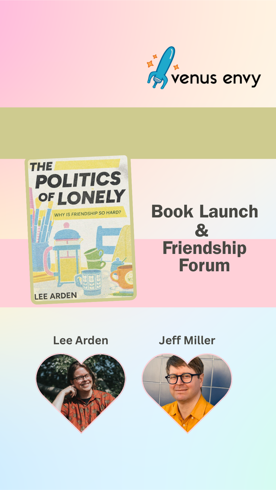 The Politics of Lonely: A Book Launch and Friendship Forum