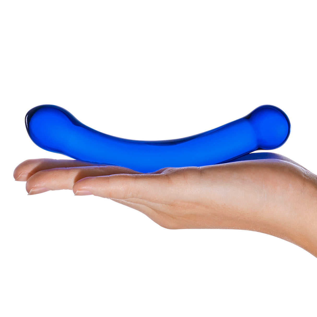 Gläs 6" Sapphire Curved Dildo