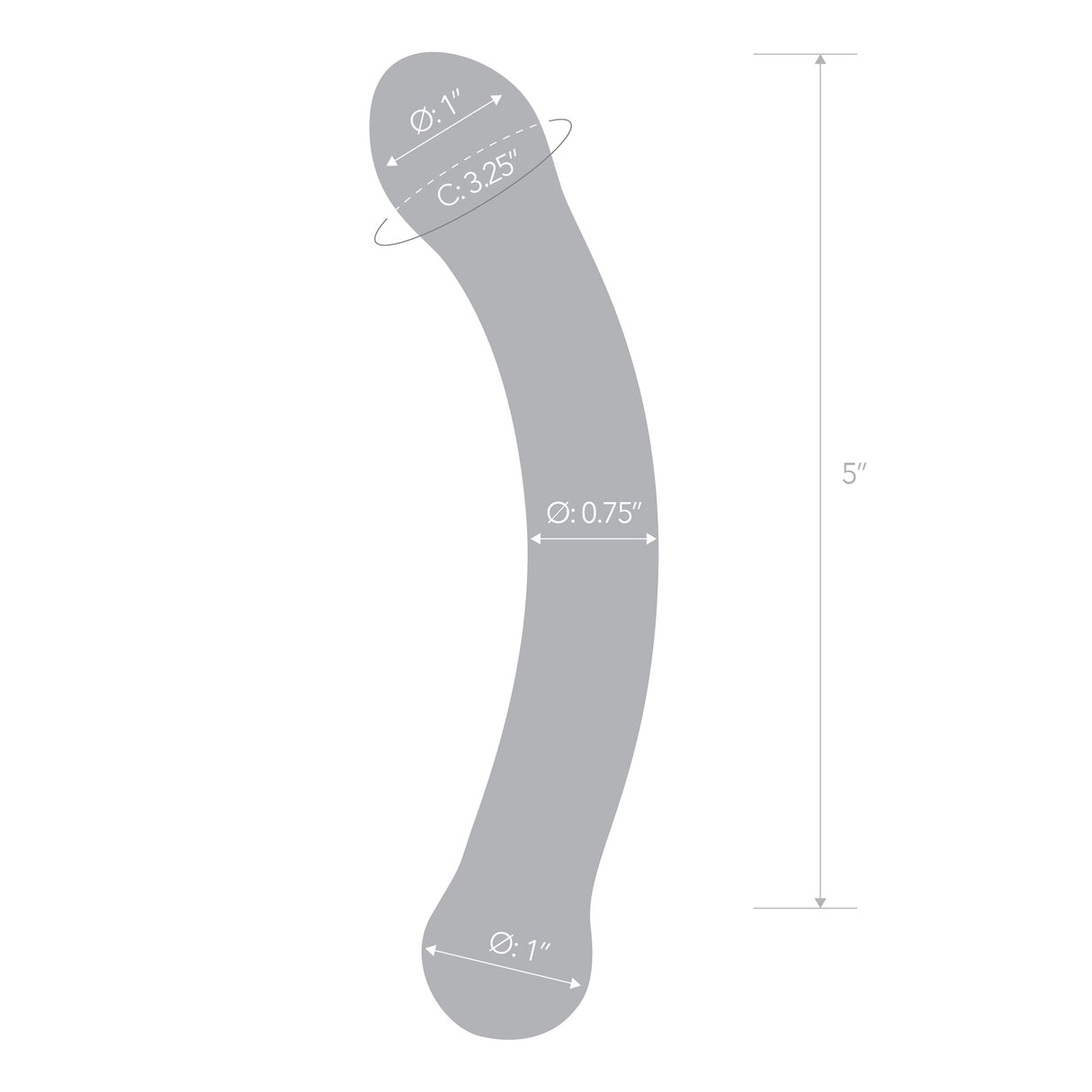 Gläs 6" Sapphire Curved Dildo
