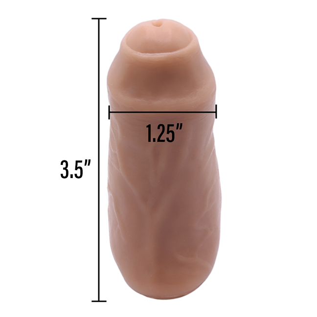 A diagram showing the measurements of the Uncut PeenPocket sleeve.