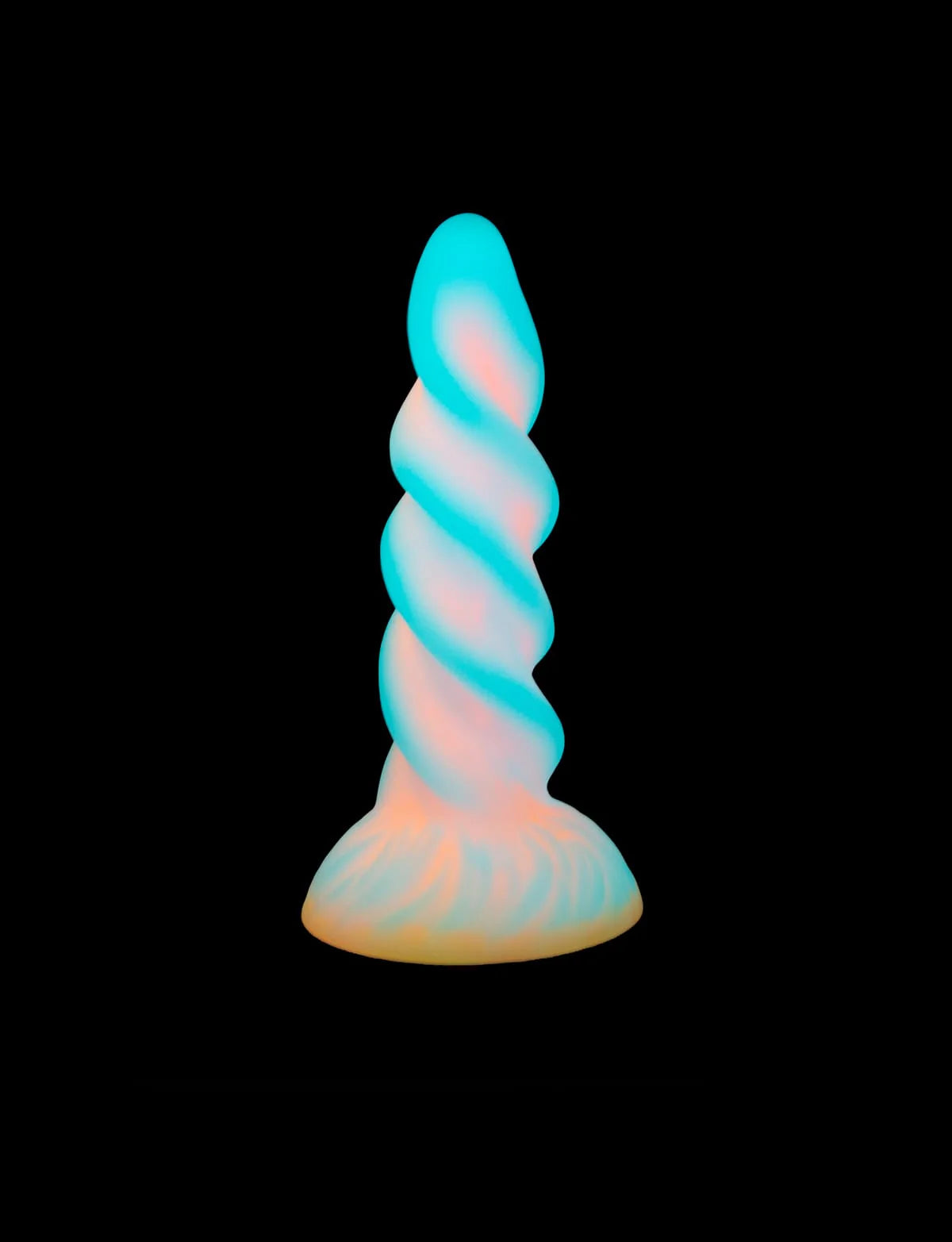 Colorful spiral dildo on a black background
