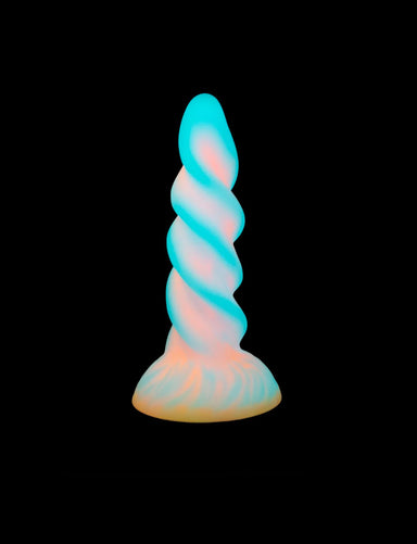 Colorful spiral dildo on a black background