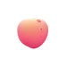 A peach shaped toy with a + and - button for controls 