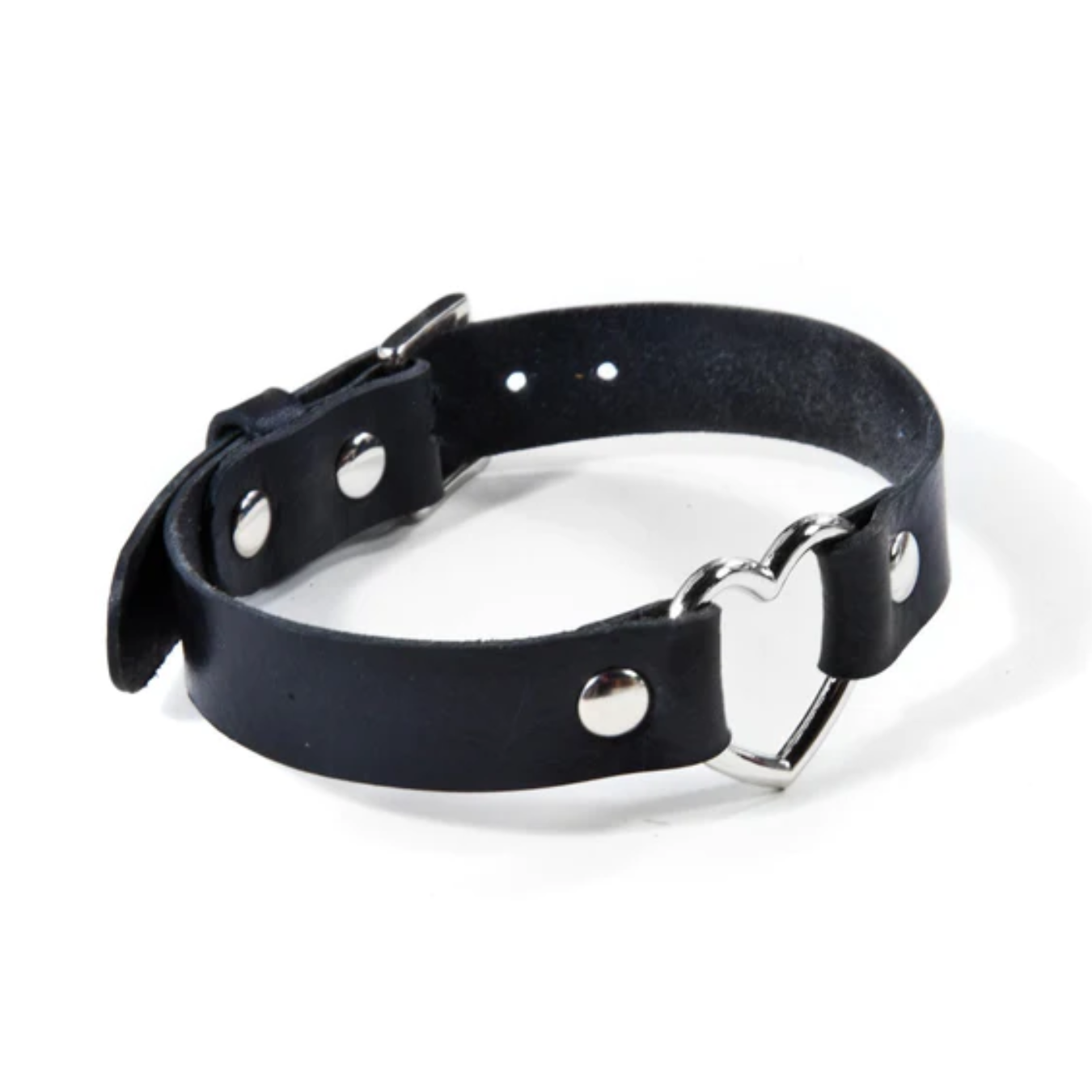 Leather Heart Ring Collar