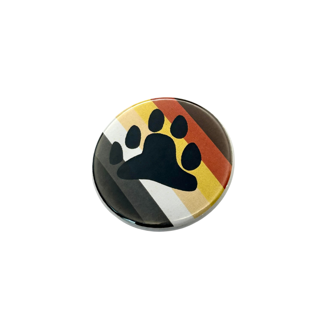 Round pin with Bear Pride flag