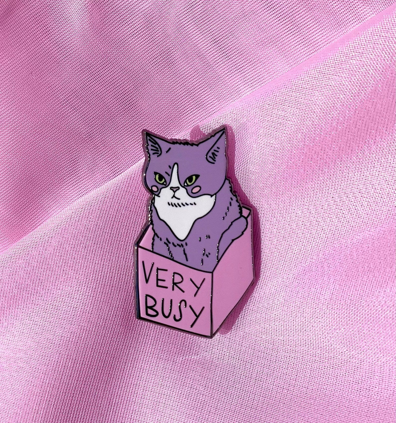Very Busy Cat Pin