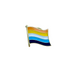 Aroace pride flag lapel pin on a white background