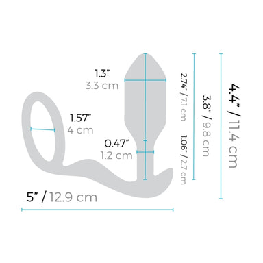 Vibrating Snug and tug dimensions diagram. All dimensions can be found in the decription
