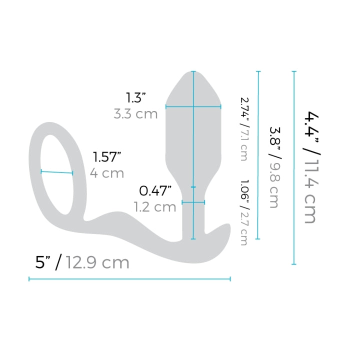 Vibrating Snug and tug dimensions diagram. All dimensions can be found in the decription