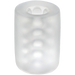 A clear TPE stroker with a textured interior