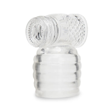 Clear wand attachment stroker toy on a white background 