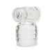Clear wand attachment stroker toy on a white background 