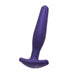 A purple, slender butt plug with a T-base. The neck of the butt plug is more slender than the main part, which is about the size of a finger.