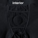 Close-up of the inside of RodeoHs black harness boxers with the o-ring showing on the interior of the boxers. 
