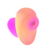 Front view of the romp kiss, a suction toy with a sunset ombre colour 