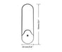 A line drawing of romp riot with the measurements written in. Romp riot is 2.8 inches by 0.8 inches. 