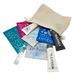 Sensitive lube sampler pack, with individually packages lube samplers spilling out of a small bag.