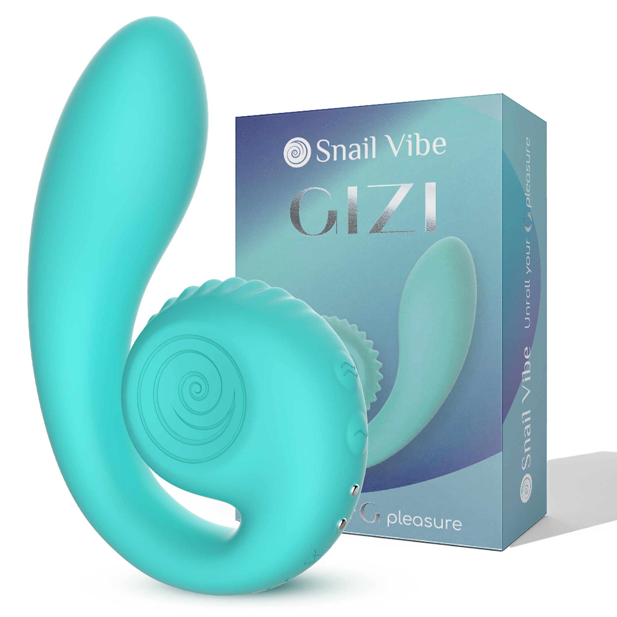Snail vibe blue with the box on a white background 