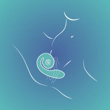 Outline of body with a vulva with snail vibe gizi partially inserted