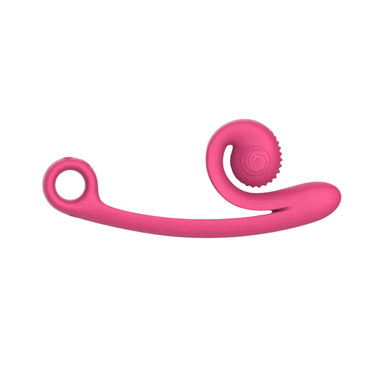 Pink snail vibe curve against a white background.