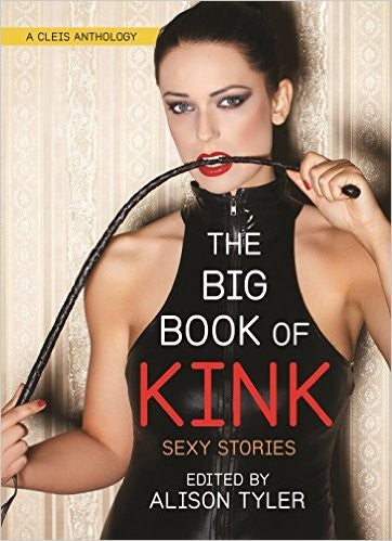 Book cover depicting a person biting a whip and reading "The big book of kink sexy stories edited by alison tyler"