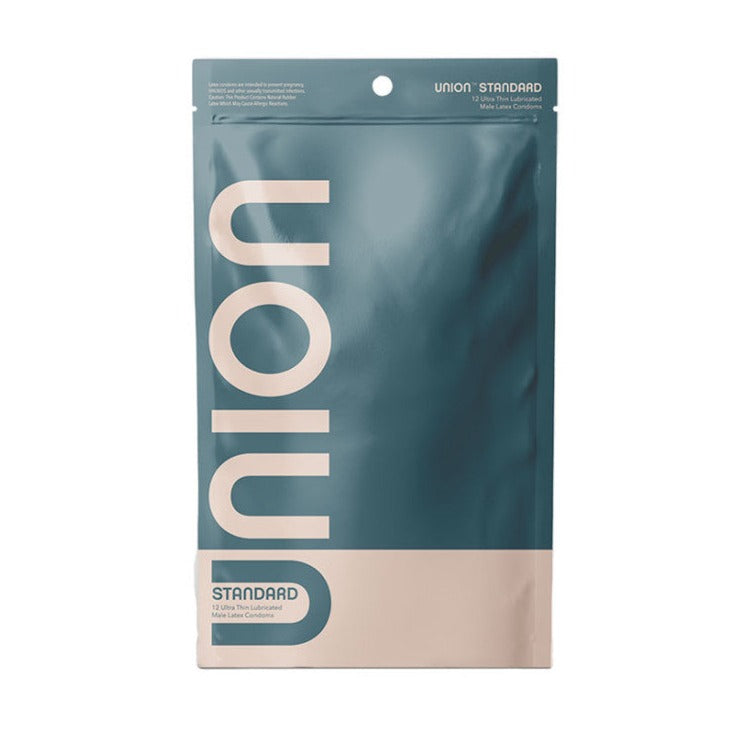 Front of union condom packaging