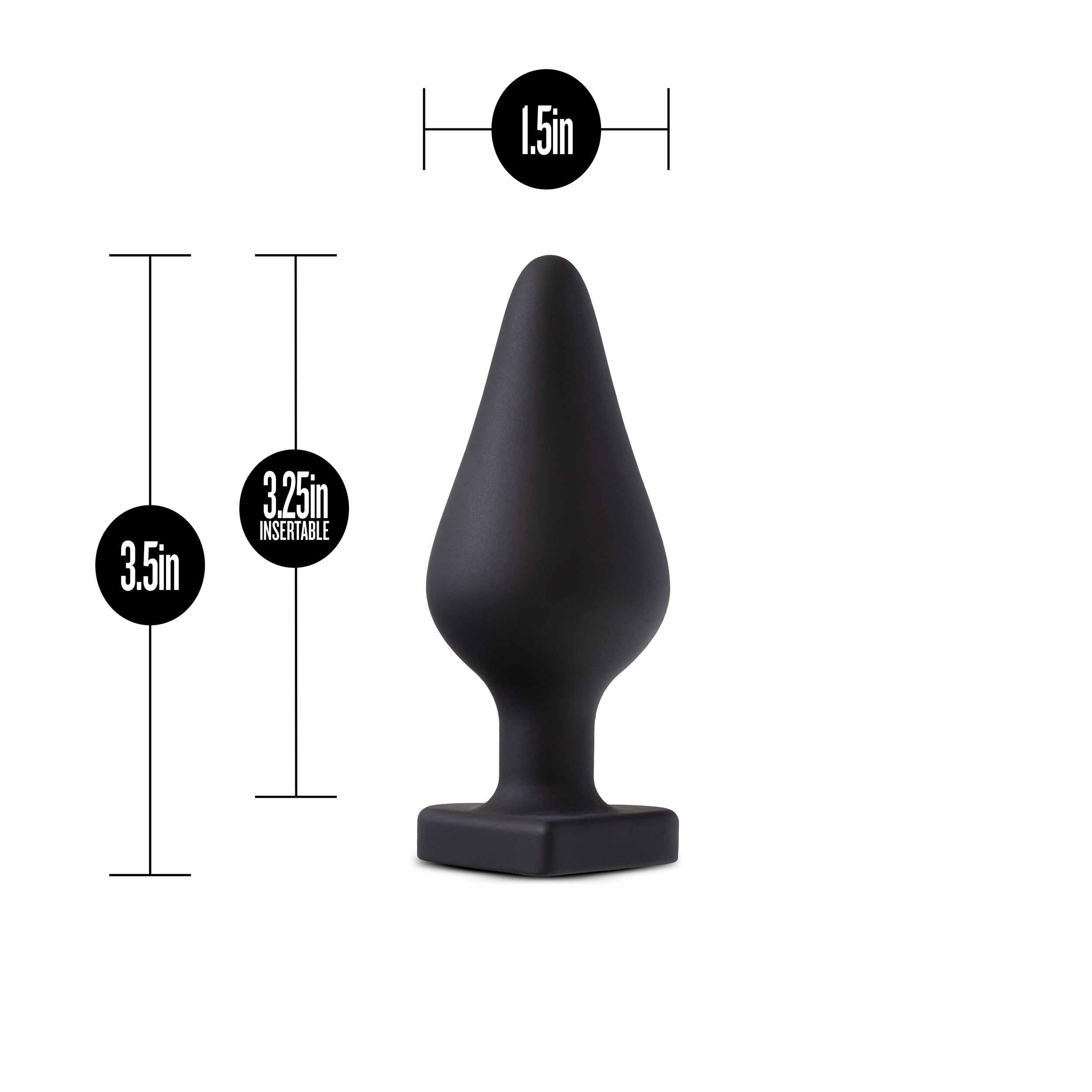 Black Butt Plug with dimensions