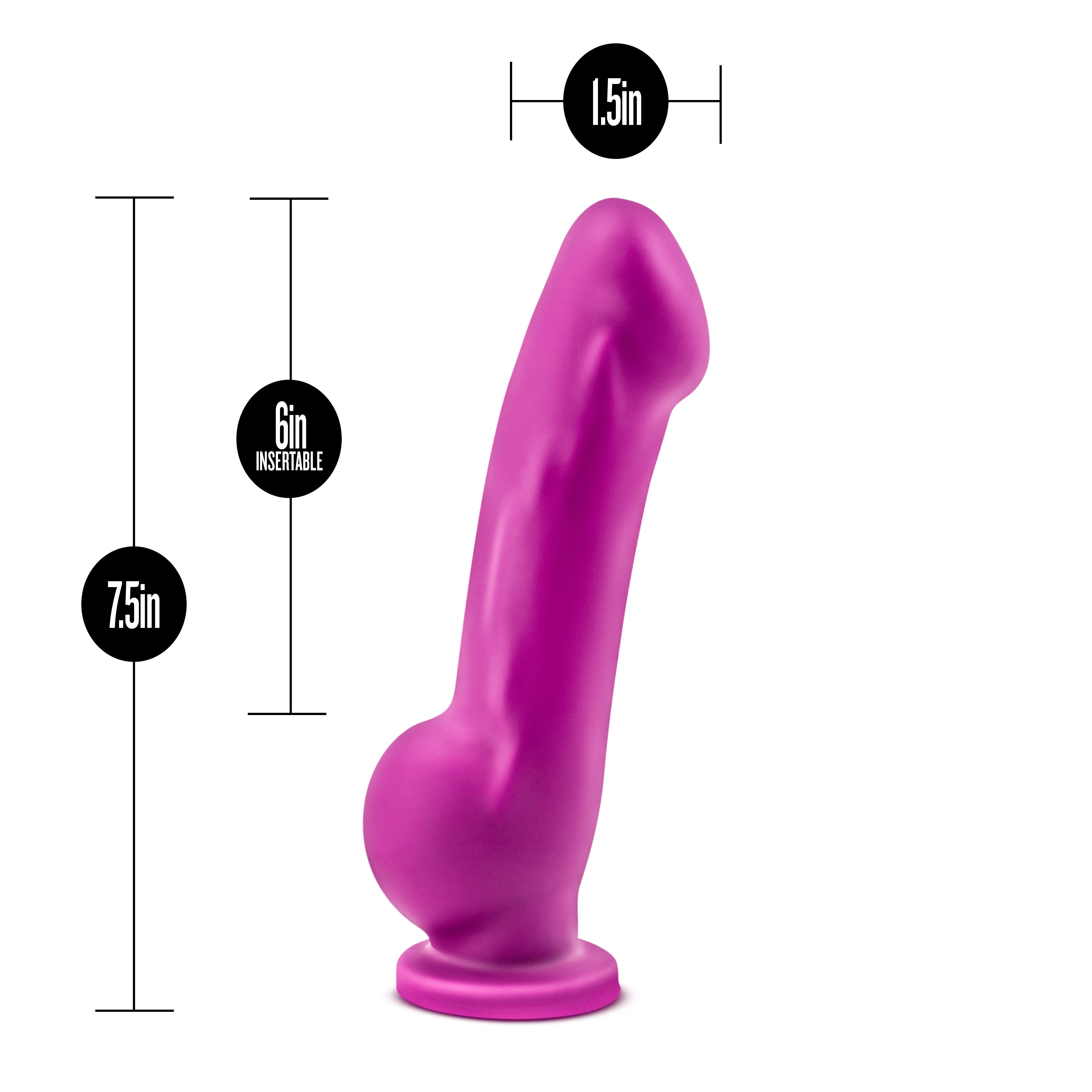 Violet dildo with dimensions