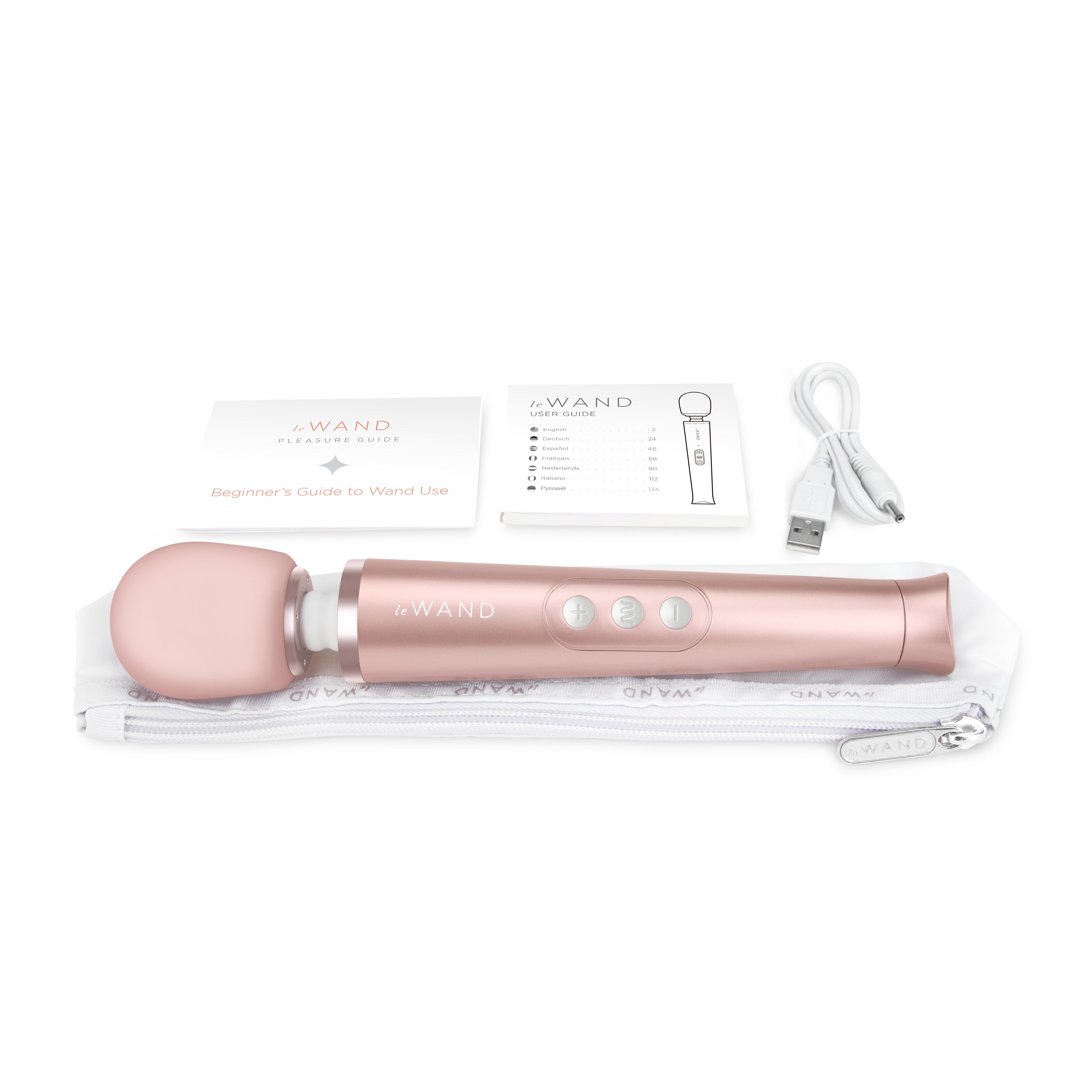 Le Wand petite rose gold with package contents