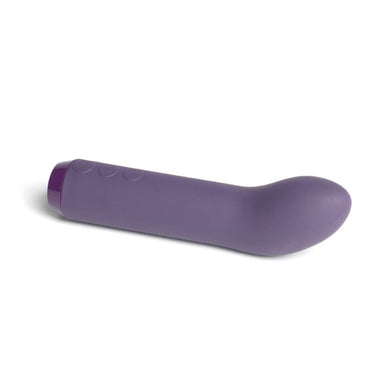 Purple g-spot bullet shown lying on back