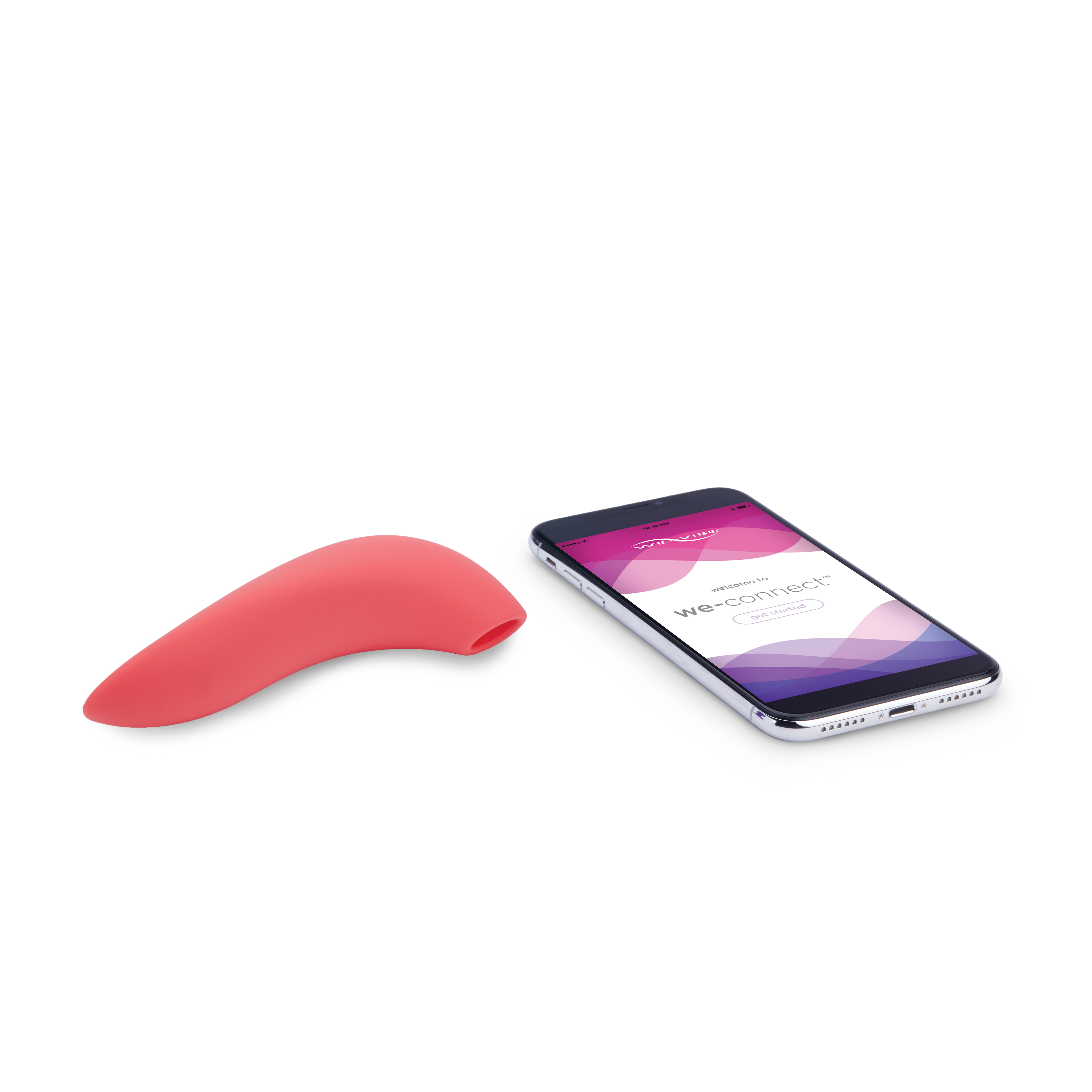 We-Vibe melt next to phone with app open