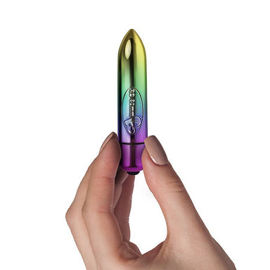 Rainbow bullet vibrator in hand